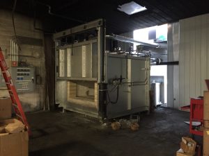 industrial furnace being installed