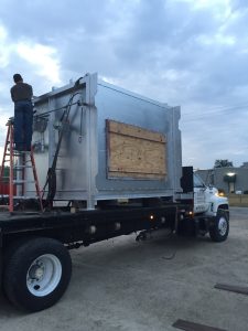 assembled industrial furnace on a truck