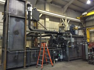 industrial furnace being tested