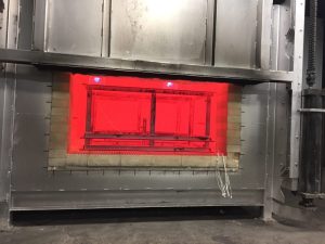 industrial furnace being operated